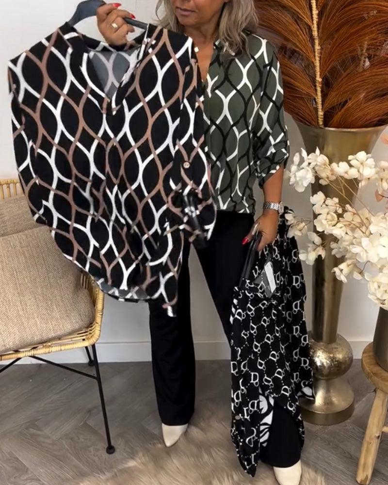 NORA | Figure-flattering blouse with elegant pattern