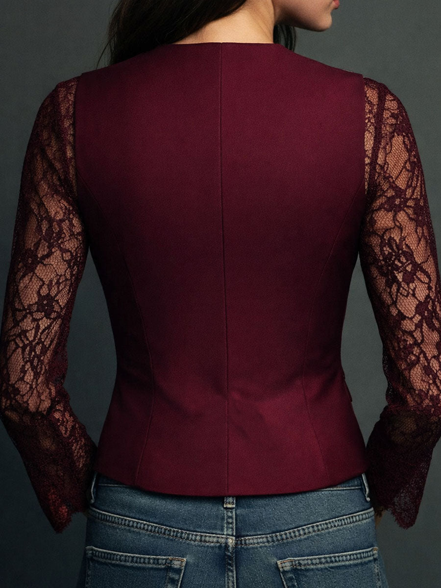 Claudia · Black Blazer with Lace