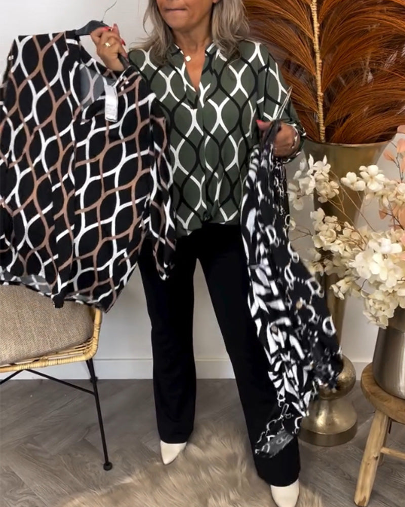 NORA | Figure-flattering blouse with elegant pattern