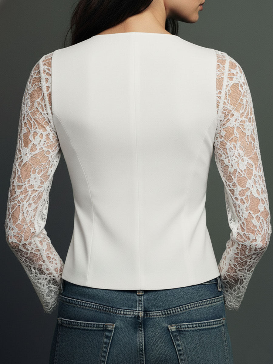 Claudia · Black Blazer with Lace