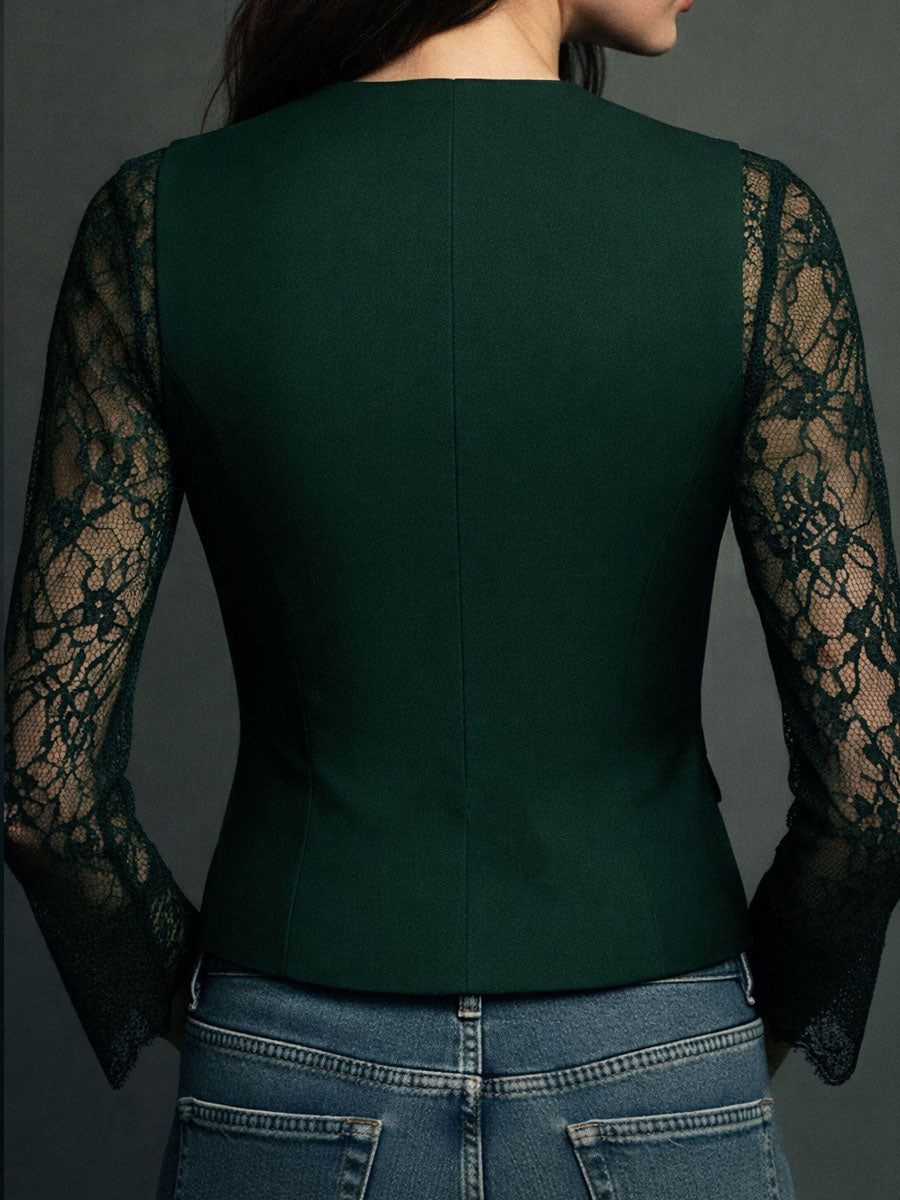 Claudia · Black Blazer with Lace