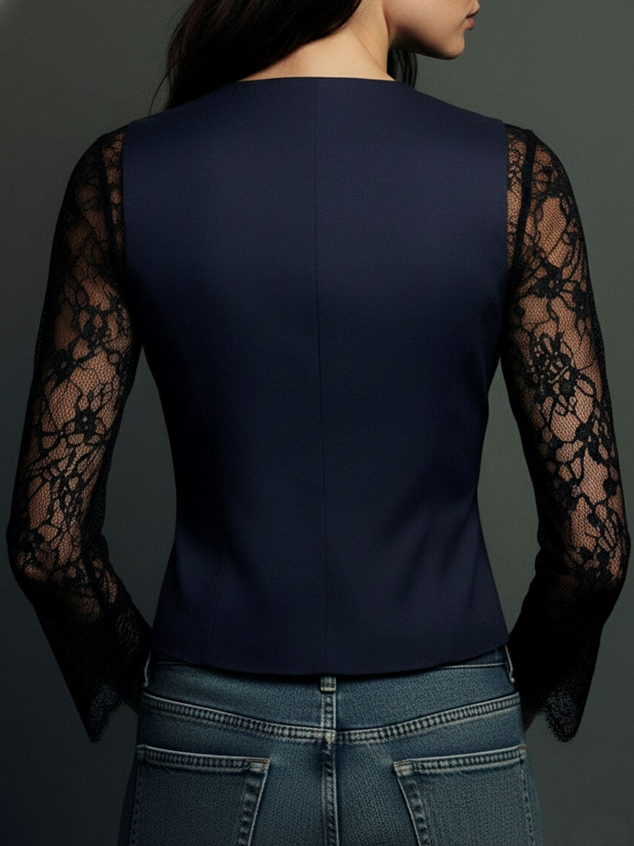 Claudia · Black Blazer with Lace